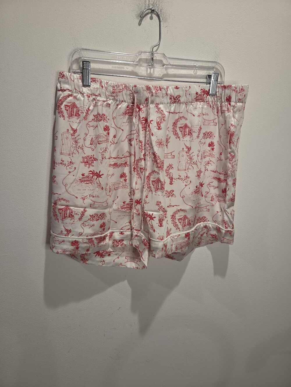 Unbranded Size XL 100% Silk Cozy Novelty Print Pj Shorts W/pockets